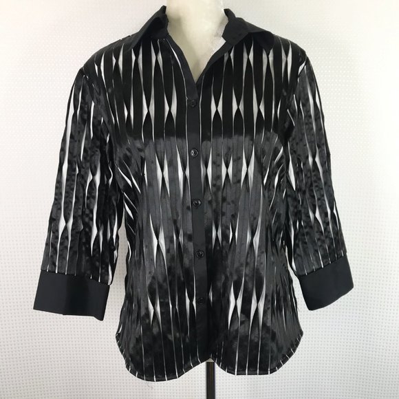 Samuel Dong Jacket Sz Large Black White Textured